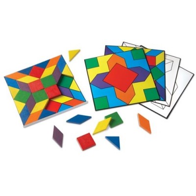 LEARNING RESOURCES Parquetry Blocks & Cards Set