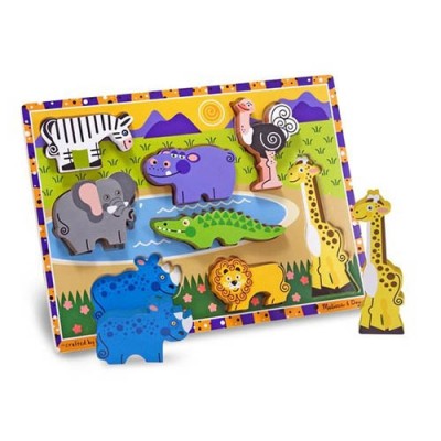 MELISSA & DOUG Safari Chunky Puzzle 8pc