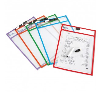 LEARNING RESOURCES Write & Wipe Pockets (Set of 5)