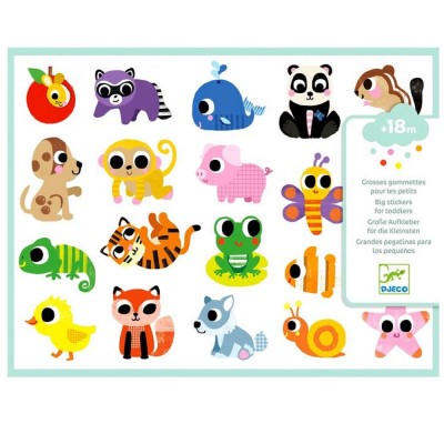 DJECO Baby Animals Big Stickers for Toddlers