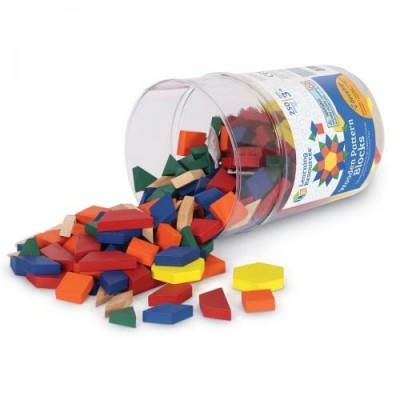LEARNING RESOURCES Wooden Pattern Blocks, 1 cm (Set of 250)