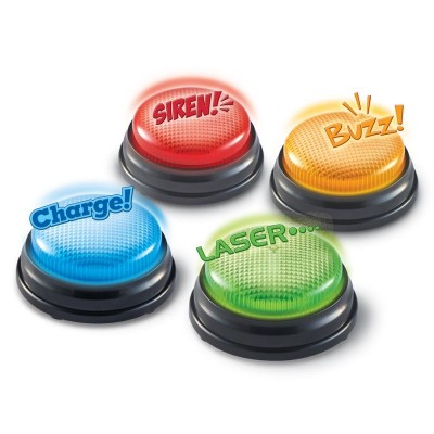 LEARNING RESOURCES Lights & Sounds Answer Buzzers - Set of 4